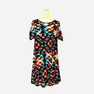 Kid's Lularoe Colorful Geometric Print Dress Size 10